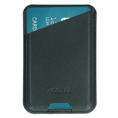 Accezz Porte-cartes en cuir magn&eacute;tique - Compatible avec Apple Find My - Cedar Green