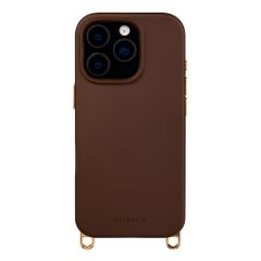 Selencia Coque arrière Rivièra avec MagSafe avec crochets amovibles Apple iPhone 16 Pro - Choco Brown