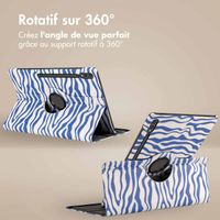 imoshion Coque Design rotatif à 360° Samsung Galaxy Tab S10 Ultra / Tab S9 Ultra - White Blue Stripes