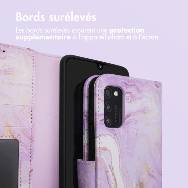 imoshion Étui de télephone portefeuille Design Samsung Galaxy A41 - Purple Marble