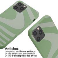 imoshion Coque design en silicone avec cordon Apple iPhone 12 (Pro) - Retro Green