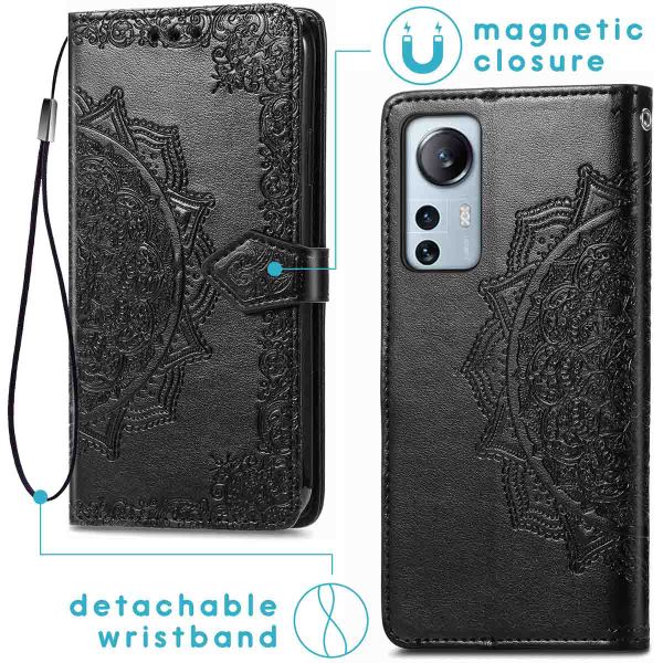 imoshion Etui de téléphone portefeuille Mandala Xiaomi 12 Lite - Noir