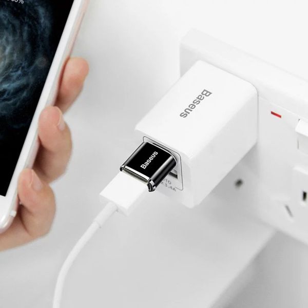 Baseus Adaptateur USB-A vers USB-C - OTG - Noir