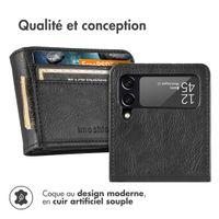 imoshion Étui de téléphone portefeuille Luxe Samsung Galaxy Z Flip 4 - Noir