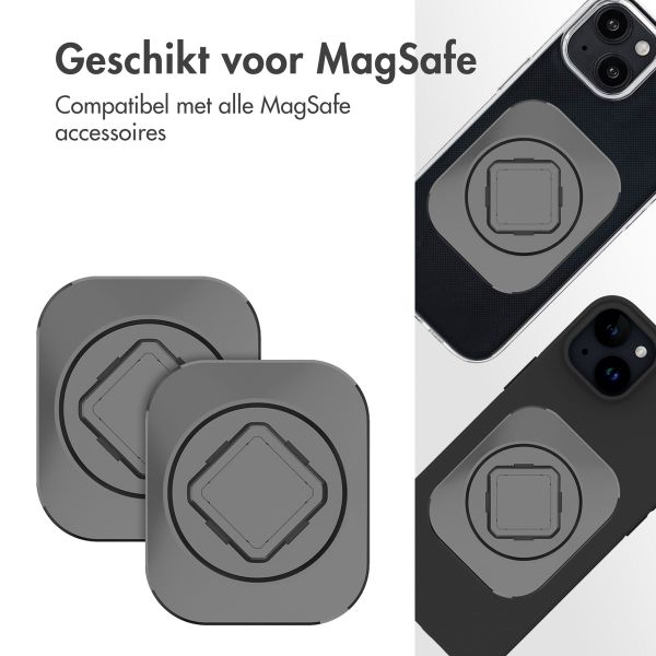 Accezz EasyLock Support de téléphone de voiture - Avec coque Apple iPhone 15 - Grille de ventilation - Rotation à 360 degrés - Noir
