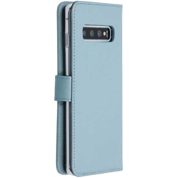 Selencia Étui portefeuille en cuir véritable Samsung Galaxy S10 - Air Blue