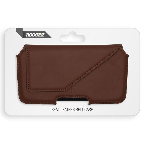 Accezz ﻿Coque de ceinture en cuir véritable - Taille L - Brun