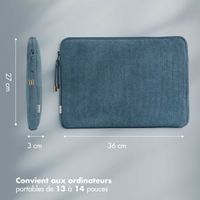 Selencia Pochette ordinateur Corduroy 13-14 pouces - Slate Blue