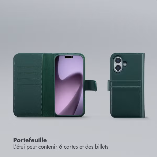 Selencia Étui portefeuille amovible Olyn avec MagSafe Apple iPhone 17 - Vert