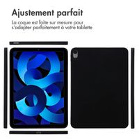 Accezz Coque Liquid Silicone avec porte-stylet iPad Air 11 pouces (2025) M3 / (2024) M2 / Air 5 (2022) / Air 4 (2020) - Noir