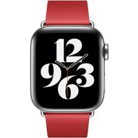 Apple Bracelet Leather Band Modern Buckle Apple Watch Series 1 t/m 9 / SE (38/40/41 mm) | Series 10 / 11 (42 mm) - Taille M - Scarlet Red