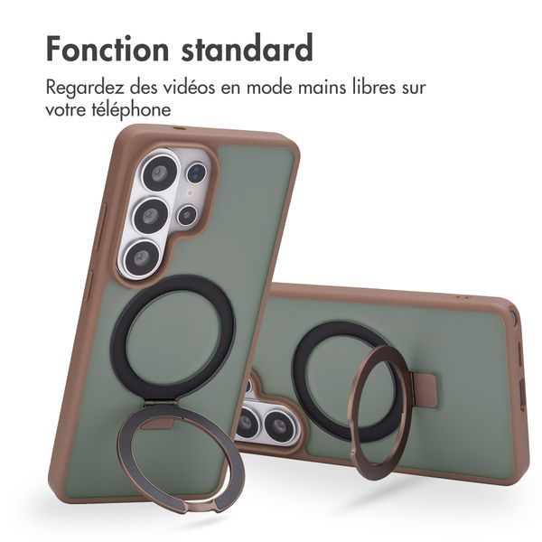 Accezz Coque Ring Stand avec MagSafe Samsung Galaxy S26 Ultra - Marron