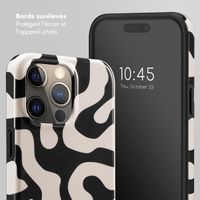 Selencia Coque arrière Vivid Tough iPhone 15 Pro Max - Art Wave Black