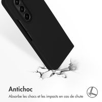 Accezz Coque Liquid Silicone Samsung Galaxy Z Fold 5 - Noir