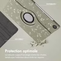 imoshion Coque tablette Design rotatif à 360° Samsung Galaxy Tab A9 Plus - Green Flowers