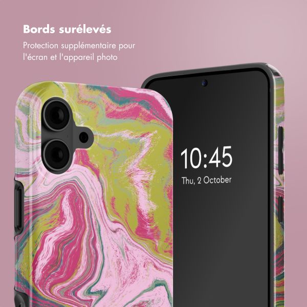 Selencia Coque arrière Vivid Tough avec MagSafe iPhone 16 - Marble Pink