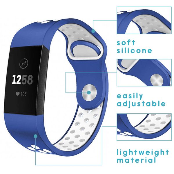 imoshion Bracelet sportif en silicone Fitbit Charge 3 / 4 - Bleu