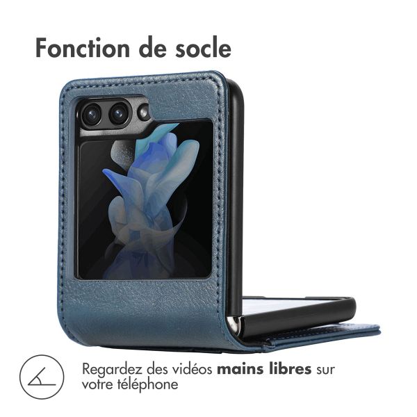 imoshion Étui de télephone portefeuille Luxe Samsung Galaxy Z Flip 5 - Bleu foncé