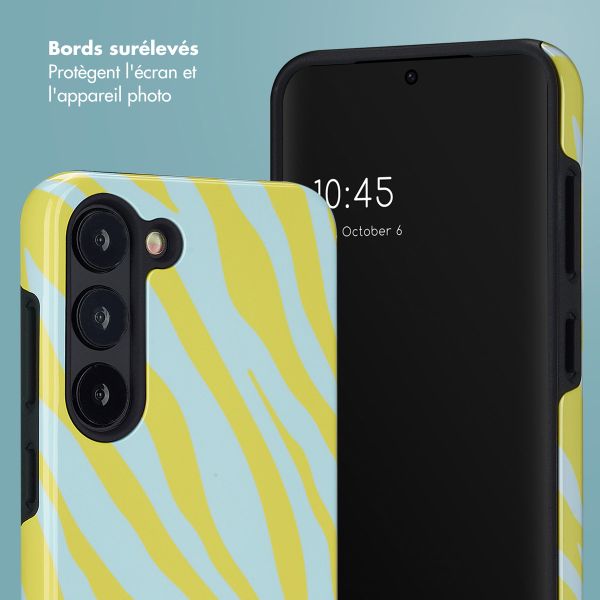 Selencia Coque arrière Vivid Samsung Galaxy S23 - Zebra Winter Sky Titanium Yellow