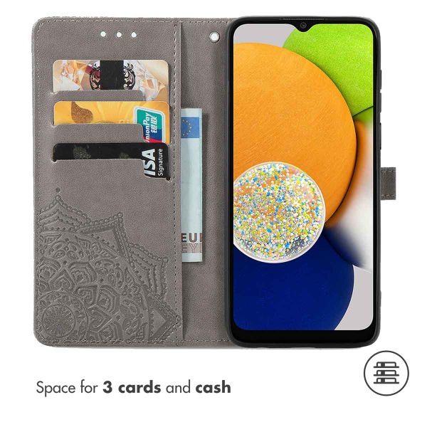 imoshion Etui de téléphone portefeuille Mandala Samsung Galaxy A03 - Gris