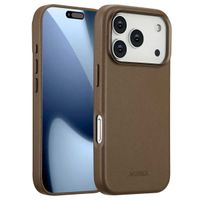 Accezz Coque arrière en cuir avec MagSafe Apple iPhone 17 Pro - Marron café