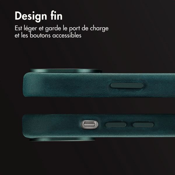 Accezz Coque MagSafe en cuir vintage Apple iPhone 14 - Smokey Green