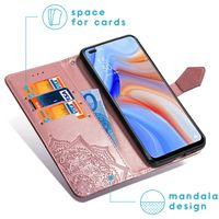 imoshion Etui de téléphone portefeuille Mandala Oppo Reno4 5G - Rose Dorée