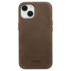 Accezz Coque MagSafe en cuir vintage Apple iPhone 14 - Rustic Brown
