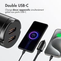 Accezz Chargeur de voiture | Chargeur rapide avec 2 ports - 2x USB-C 65 watts - Noir