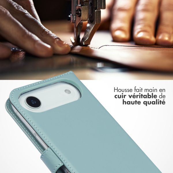 Selencia Étui portefeuille en cuir véritable Apple iPhone Air - Air Blue