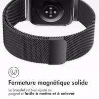 imoshion Bracelet magnétique milanais Xiaomi Smart Band 9 / 8 Pro / Redmi Watch 6 / 5 / 4 - Noir