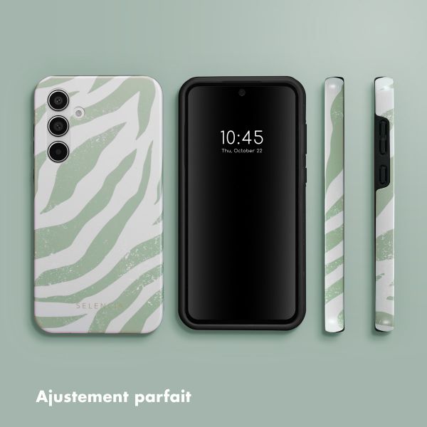 Selencia Coque arrière Vivid Samsung Galaxy A55 - Colorful Zebra Sage Green