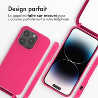 imoshion Coque en silicone avec cordon Apple iPhone 14 Pro - Fluor Roze