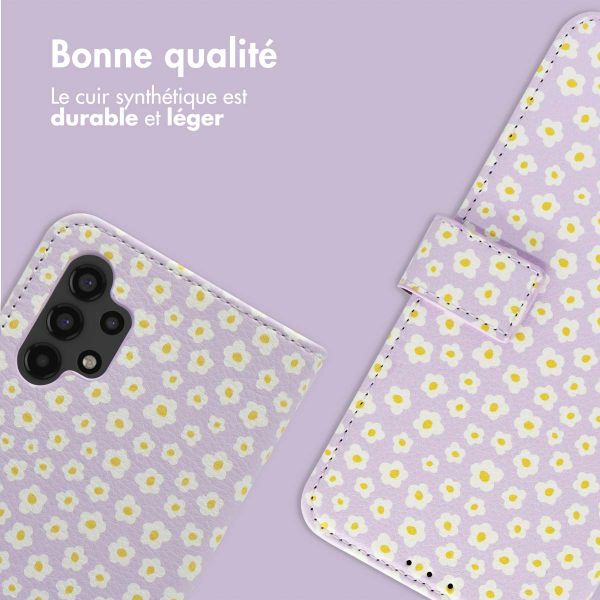 imoshion Étui de télephone portefeuille Design Samsung Galaxy A13 (4G) - White Daisy
