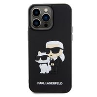 Karl Lagerfeld Coque rigide en caoutchouc 3D Karl & Choupette Apple iPhone 15 Pro Max - Noir