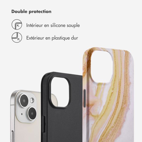 Selencia Coque arrière Vivid Tough iPhone 14 - Chic Marble Gold