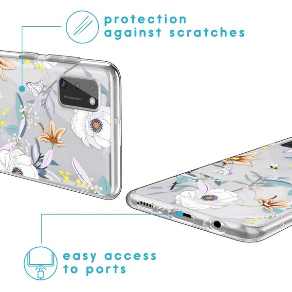 imoshion Coque Design Samsung Galaxy A41 - Fleur - Blanc