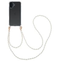 imoshion Coque avec dragonne + bracelet - Perles Apple iPhone 16 Plus - Transparent