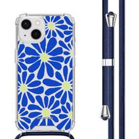 imoshion Coque Design avec cordon Apple iPhone 13 - Cobalt Blue Flowers Connect