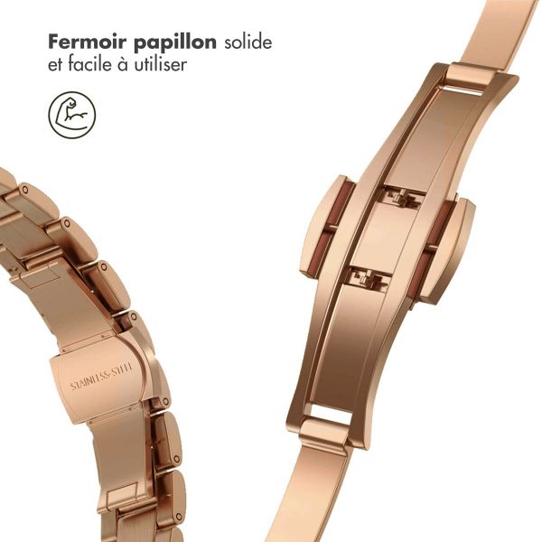 Selencia Bracelet à maillons fin en acier Apple Watch Series 1 t/m 9 / SE (38/40/41 mm) | Series 10 / 11 (42 mm) - Rose Doré