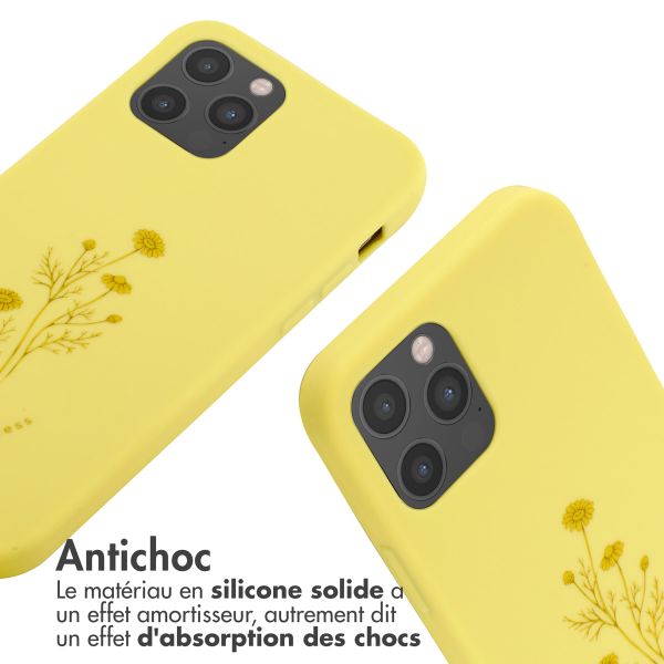 imoshion Coque design en silicone avec cordon iPhone 12 (Pro) - Flower Yellow