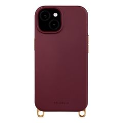 Selencia Coque arrière Rivièra avec MagSafe avec crochets amovibles Apple iPhone 15 - Bold Burgundy