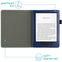 imoshion Étui de liseuse portefeuille en cuir végan Amazon Kindle 10 - Bleu foncé