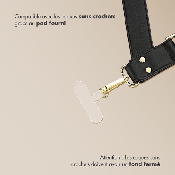 Selencia Cordon de téléphone avec petit sac - Midnight Black
