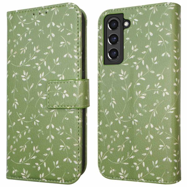 imoshion Étui de téléphone portefeuille Design Samsung Galaxy S21 FE - Green Flowers