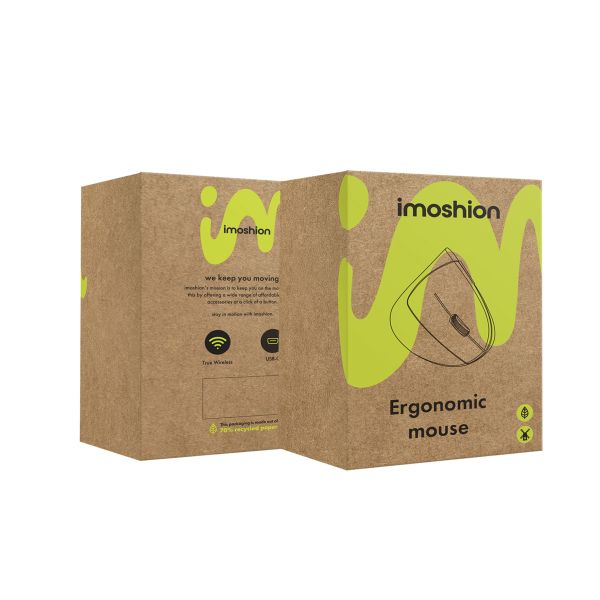 imoshion Souris ergonomique sans fil - Droitier - USB-A - Noir