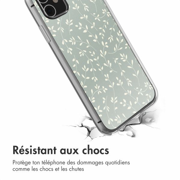 imoshion Coque design pour iPhone 11 - Smoke Green Flowers