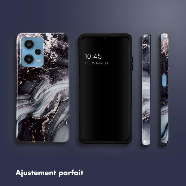 Selencia Coque arrière Vivid Xiaomi Redmi Note 12 Pro (5G) - Chic Marble Black