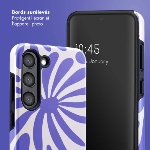 Selencia Coque arrière Vivid Samsung Galaxy S23 - Modern Bloom Sapphire Blue