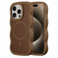 Selencia Coque arrière Wavy avec MagSafe Apple iPhone 15 Pro - Mocha Brown